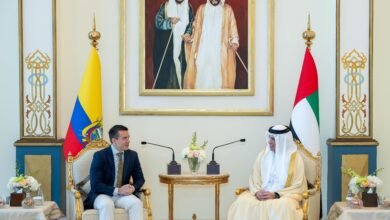 حاكم رأس الخيمة يستقبل رئيس جمهورية الإكوادور