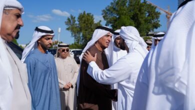 سعود بن صقر يقدم واجب العزاء في وفاة الشيخ عبد الرحمن بن علي النعيمي