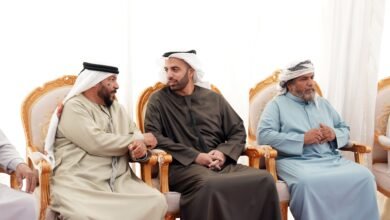 ولي عهد رأس الخيمة يقدم واجب العزاء في وفاة سالم خلفان الحبر النقبي