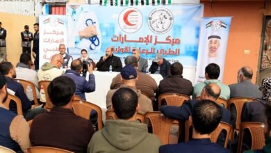 عملية الفارس الشهم (3) تفتتح مركز الإمارات الطبي لخدمة المرضى بمواصي خانيونس