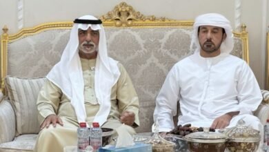 نهيان بن مبارك يعزي في وفاة عتيق محمد زيتون المهيري بمدينة العين