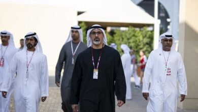 خالد بن محمد بن زايد يزور فعاليات اليوم الختامي لسباق جائزة الاتحاد للطيران الكبرى للفورمولا 1