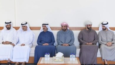 حاكم أم القيوين يقدم واجب العزاء في وفاة بخيته راشد عيسى بن شقوي آل علي