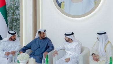 حمدان بن محمد يحضر أفراح العامري والمزروعي