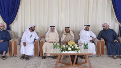 حاكم أم القيوين يقيم مأدبة غداء على شرف ضيوف مهرجان أم القيوين لسباقات الهجن العربية الاصيلة