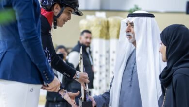 نهيان بن مبارك يتوّج نادية تريم بالجائزة الكبرى لكأس أكاديمية فاطمة بنت مبارك الدولية لقفز الحواجز