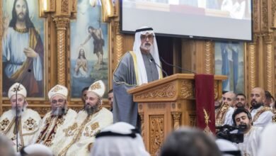 نهيان بن مبارك يحضر احتفالات عيد الميلاد المجيد في الكنيسة القبطية الأرثوذكسية بأبوظبي