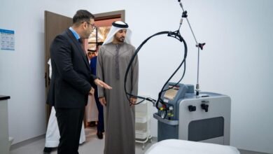 راشد بن حميد يفتتح مركز جامعة عجمان الطبي 6 راشد بن حميد يفتتح مركز جامعة عجمان الطبي