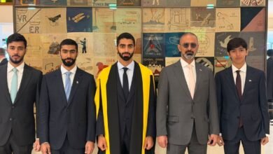 ولي عهد عجمان يشهد حفل نيل حميد بن عمار درجة الماجستيرمن كلية كينغز لندن