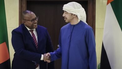 عبدالله بن زايد يستقبل وزير الخارجية والتعاون الدولي في زامبيا
