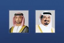 حاكم عجمان وولي عهده يعزيان ملك الأردن في وفاة رئيس الوزراء الأسبق