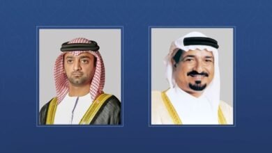 حاكم عجمان وولي عهده يعزيان ملك الأردن في وفاة رئيس الوزراء الأسبق