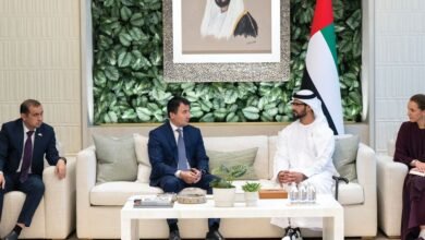 زايد بن حمدان بن زايد يبحث تعزيز التعاون الاقتصادي والاستثماري مع نائب رئيس وزراء أوزبكستان