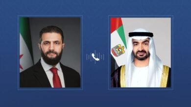 رئيس الدولة يتلقى اتصالاً هاتفياً من الرئيس السوري