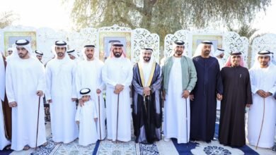 الشيوخ برأس الخيمة يحضرون حفل زفاف صقر بن محمد القاسمي