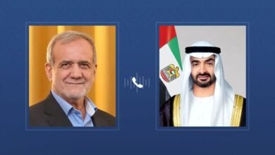 رئيس الدولة يؤكد خلال اتصال هاتفي مع الرئيس الإيراني..دعم الإمارات كل ما يعزز أمن المنطقة واستقرارها