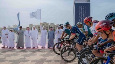 سالم بن عبد الرحمن القاسمي يشهد انطلاق طواف الشارقة الدولي الـ 11 للدراجات الهوائية