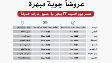 مسيرة جوّية تنطلق من أبوظبي مرورا بإمارات الدولة في يوم العزم