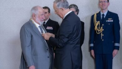 الرئيس البرتغالي يمنح حاكم الشارقة القلادة الكبرى لأعلى وسام شرف ثقافي سيادي في البرتغال