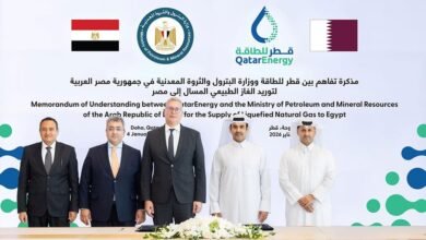 "قطر للطاقة" تتفق على توريد 24 شحنة غاز لمصر صيف 2026