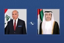 عبدالله بن زايد ونائب رئيس الوزراء وزير الخارجية العراقي يبحثان هاتفياً العلاقات الأخوية بين البلدين