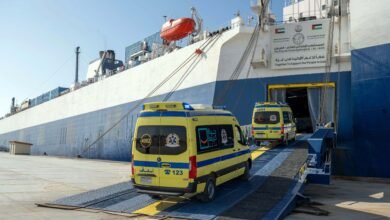 وصول 7 حالات جديدة إلى المستشفى الإماراتي العائم ليبلغ الإجمالي 33 حالة منذ فتح معبر رفح