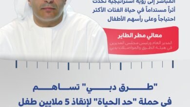 بـ 5 ملايين درهم .. "طرق دبي" تساهم في حملة "حد الحياة" لإنقاذ 5 ملايين طفل من الموت جوعاً 3 طرق دبي
