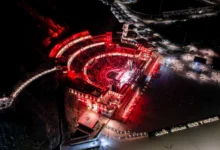 نجم الطرب العربي ماجد المهندس على مدرج خورفكان يوم 4 أبريل