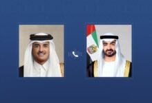 رئيس الدولة وأمير قطر يبحثان خلال اتصال هاتفي المستجدات في المنطقة