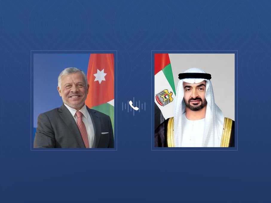 رئيس الدولة وملك الأردن يبحثان تطورات الأوضاع الراهنة وتداعياتها على أمن المنطقة واستقرارها 1 رئيس الدولة وملك الأردن يبحثان تطورات الأوضاع الراهنة وتداعياتها على أمن المنطقة واستقرارها