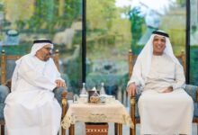 سعود بن صقر يستقبل وفد وزارة الخارجية على مأدبة إفطار