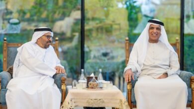 سعود بن صقر يستقبل وفد وزارة الخارجية على مأدبة إفطار