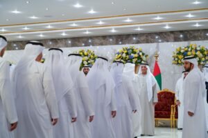 سعود بن صقر يستقبل المهنئين بحلول شهر رمضان المبارك