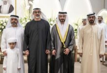 خالد بن محمد بن زايد يحضر حفل استقبال بمناسبة زفاف محمد أحمد علي الهاشمي