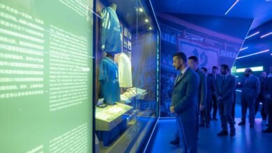 سلطان بن أحمد القاسمي يزور استاد نادي شنغهاي لكرة القدم ويطلع على أحدث التقنيات الإعلامية