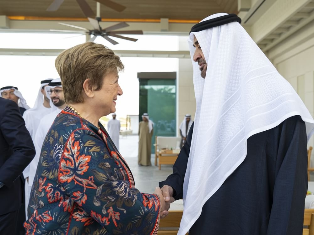 رئيس الدولة يستقبل مديرة صندوق النقد الدولي 1 رئيس الدولة يستقبل مديرة صندوق النقد الدولي