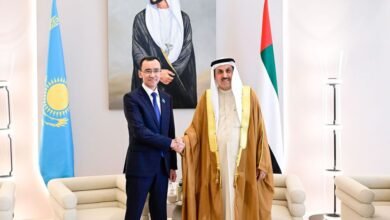 صقر غباش يستقبل رئيس مجلس الشيوخ الكازاخستاني