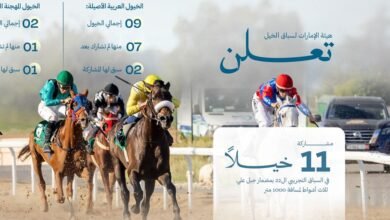 مضمار جبل علي بدبي يختتم السباق التجريبي الـ22 للخيول