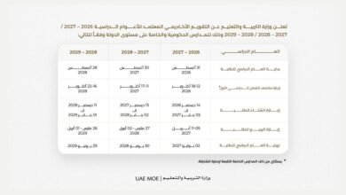 "التربية والتعليم" تعلن التقويم الأكاديمي المعتمد للأعوام الدراسية الثلاثة القادمة