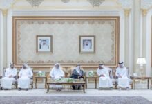 حاكم الشارقة يستقبل المهنئين بشهر رمضان المبارك