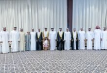 حمدان ومكتوم وأحمد بن محمد يحضرون أفراح بن سليمان والمهيري