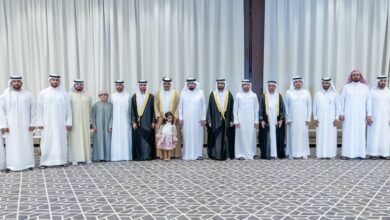 حمدان ومكتوم وأحمد بن محمد يحضرون أفراح بن سليمان والمهيري