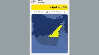 "الوطني للأرصاد" يحذّر من تشكّل الضباب وتدنّي مدى الرؤية