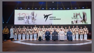 محمد الشرقي يشهد حفل افتتاح بطولتي الفجيرة الدولية المفتوحة للتايكواندو وكأس العرب ويشيد بالمستوى التنظيمي