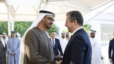 رئيس الدولة يستقبل رئيس حكومة إقليم كردستان العراق الذي يزور الدولة للمشاركة في القمة العالمية للحكومات