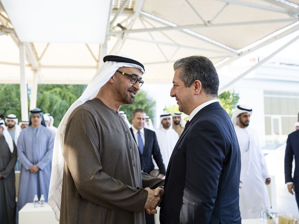 رئيس الدولة يستقبل رئيس حكومة إقليم كردستان العراق الذي يزور الدولة للمشاركة في القمة العالمية للحكومات 1 رئيس الدولة يستقبل رئيس حكومة إقليم كردستان العراق الذي يزور الدولة للمشاركة في القمة العالمية للحكومات