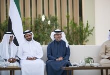 هزاع بن زايد يستقبل كبار المسؤولين والموظفين المهنئين بشهر رمضان المبارك