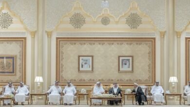 حاكم الشارقة يستقبل المهنئين بشهر رمضان المبارك