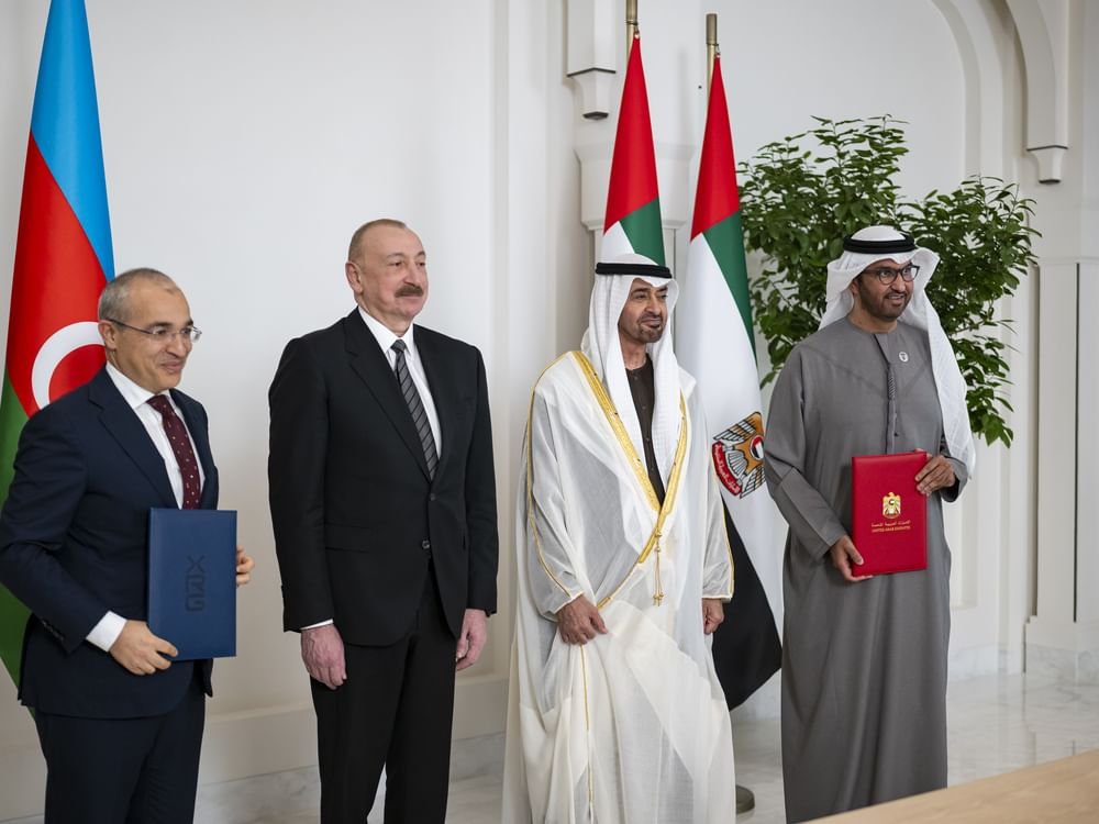 بحضور رئيس الدولة ورئيس أذربيجان.. "XRG" توقّع صفقة الاستحواذ على حصة في شركة "ممر الغاز الجنوبي" 1 بحضور رئيس الدولة ورئيس أذربيجان.. "XRG" توقّع صفقة الاستحواذ على حصة في شركة "ممر الغاز الجنوبي"