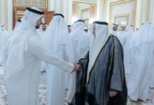 حاكم الشارقة يستقبل المهنئين بشهر رمضان المبارك